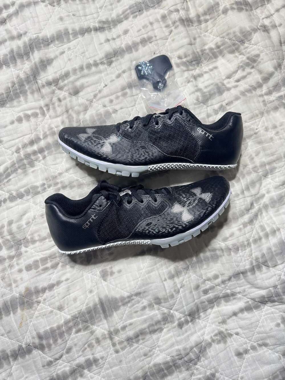 Under Armour Kick Sprint 4 Track Spikes Black White Mens Size 11